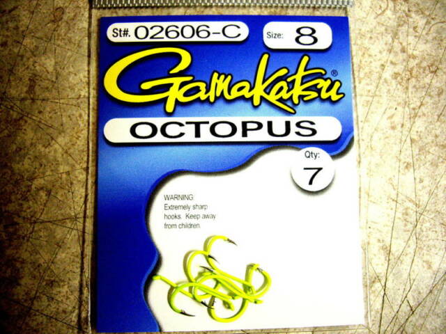 Octopus Chartreuse Gamakatsu Hooks