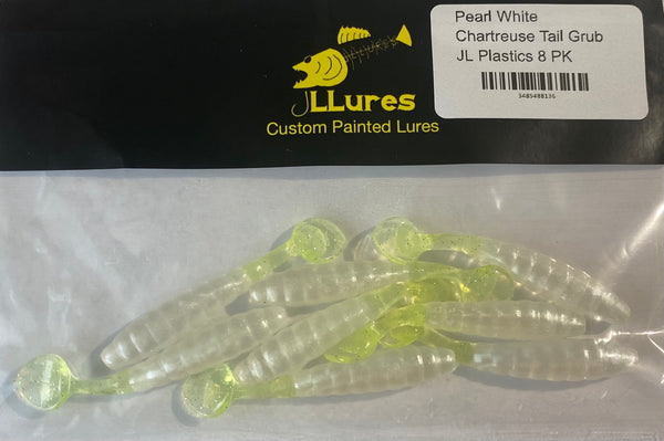 Pearl White w/ Chartreuse Tail - 5.25 Lawless Lures 5 Pc Recoil Bait – Lawless  Lures New Zealand