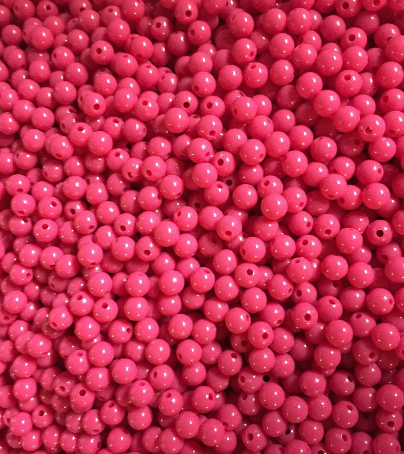 PL65-Plain Hot Pink Beads