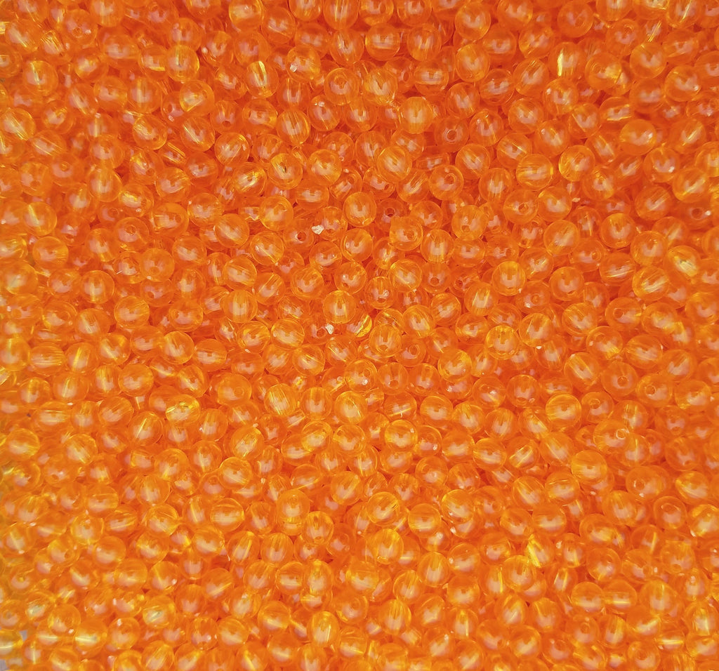 PL7-Plain Transparent Orange Crush Beads