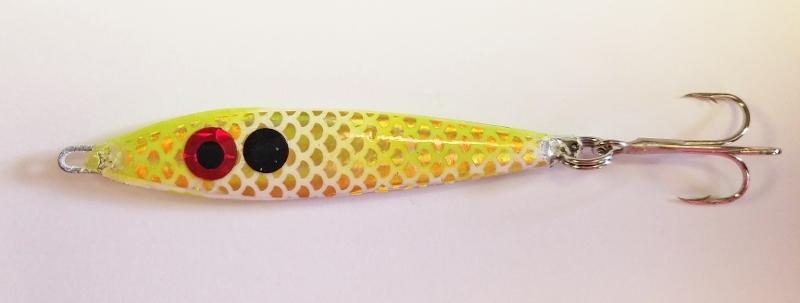 Chartreuse/Gold Tape Spoon – Big Eye Spinnerbaits