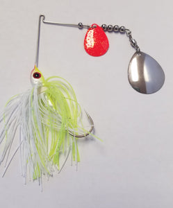 Char White w/Silver & Red Bass Spinnerbaits