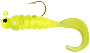 Chartreuse Rigged Curl Tail Grub