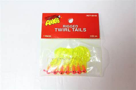 Chartreuse/Pink Head Arkie Rigged Twirl Tails